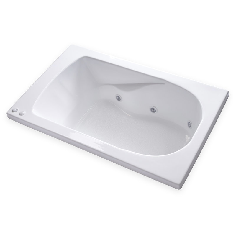 60'' x 36'' Drop-In Whirlpool Acrylic Bathtub, Right