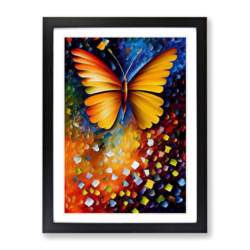 Solo Butterfly No.2 - Single Picture Frame Print, Black Framed, 64cm H x 46cm W x 2cm D