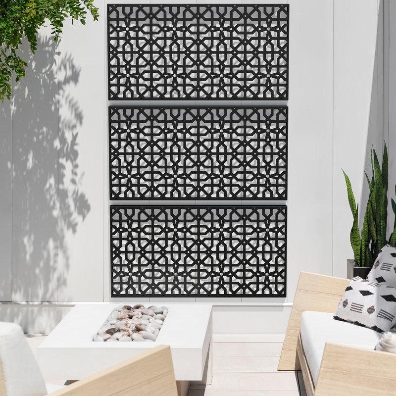 Screen Series Parilla Plastic Black Screen Panel (Set of 3)