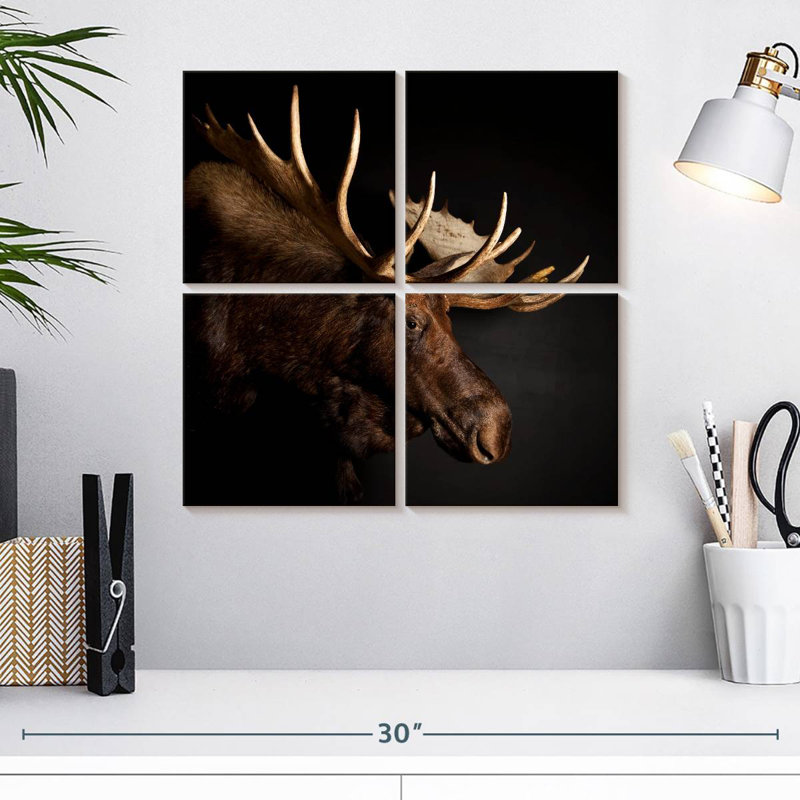 Brampt Antlered Moose, 18" H x 18" W