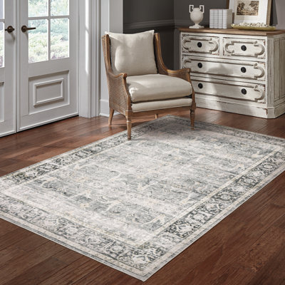 Strouth Machine Woven Polyester Oriental Rug 