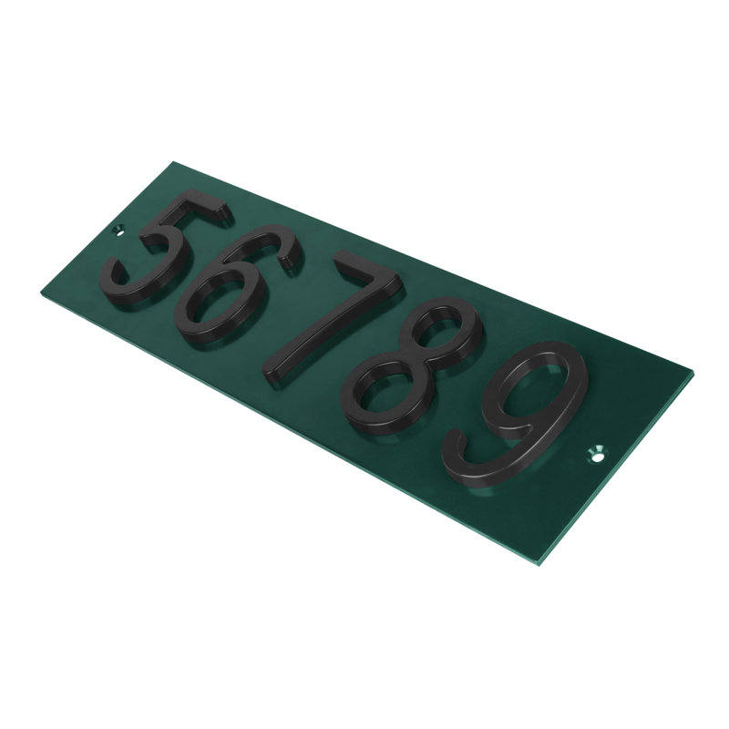 Plaque d'adresse horizontale Amgo, Vert, Noir, noir, noir, noir, Oui