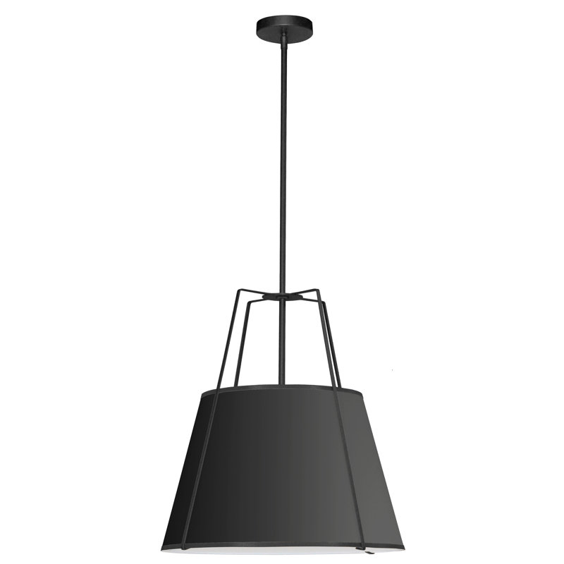 Trapezoid 1 Light Pendant, Black, Black