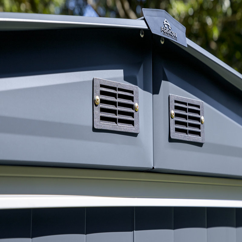 Gray 11 ft x 5 ft Steel Utility Storage Shed