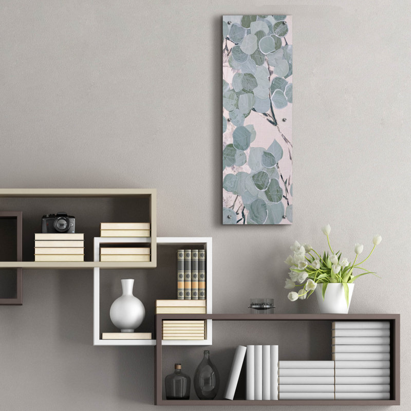Art mural en verre eucalyptus vert 1 pi par Coco Good, H 36 po x l 12 po