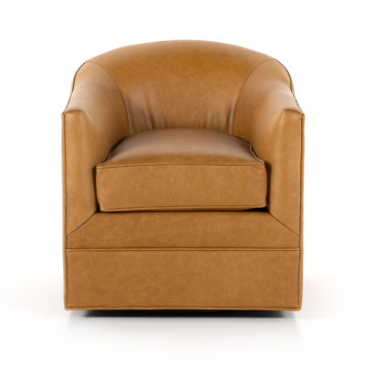 Faria Genuine Leather Swivel Armchair