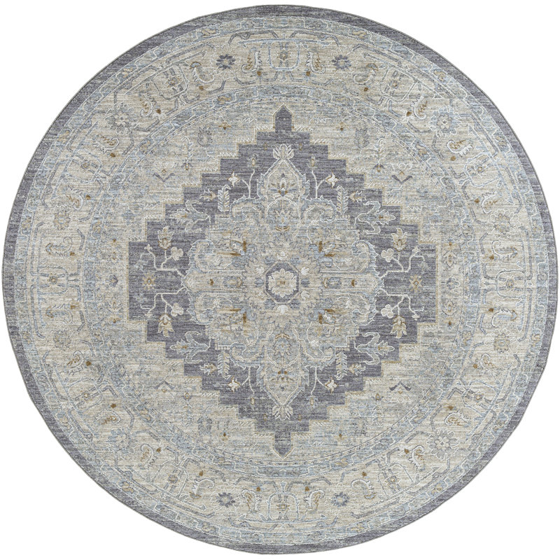 Dielu Oriental Indoor Rug, Round 7'