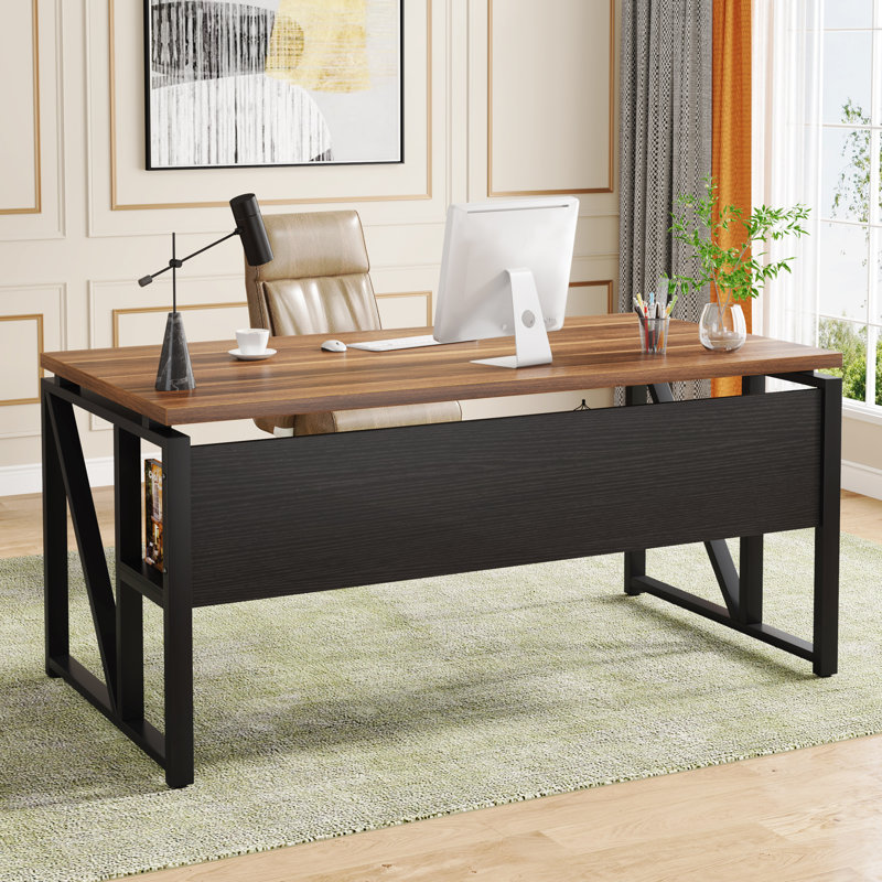 Aghalee Iron Computer Desk, Brown