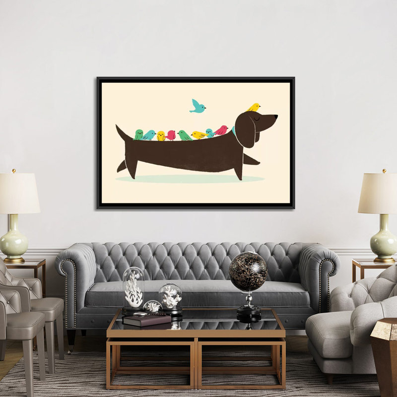 «Bird Dog», impression sur toile, H 18 po x l 26 po x P 1,5 po, Toile avec cadre noir, Pas de tapis