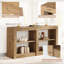 Console 59 po en bois avec 3 tablettes de rangement-330031986