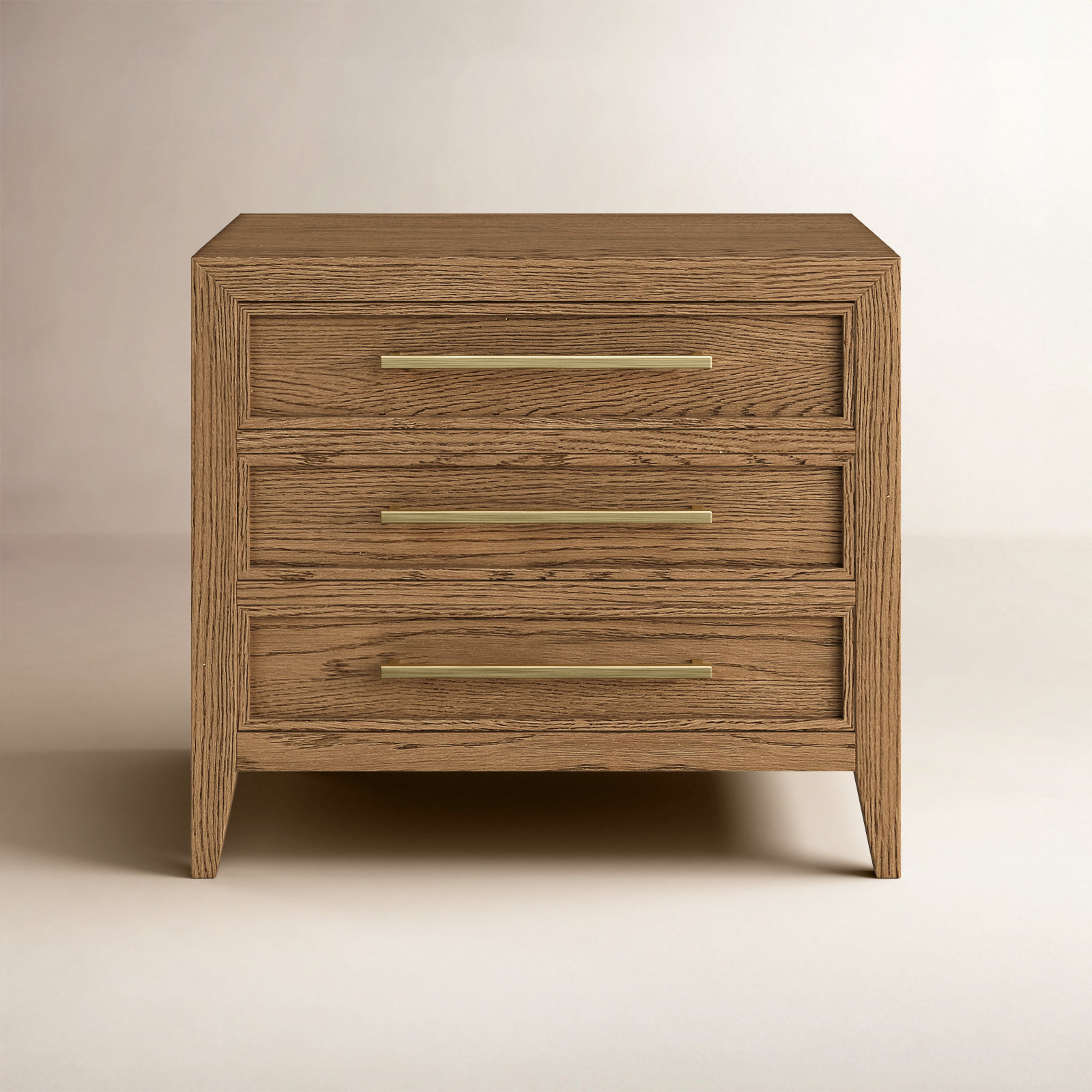 Adley 3-Drawer Oak Nightstand