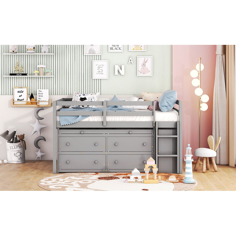 Lit plateforme Janessah, Gris