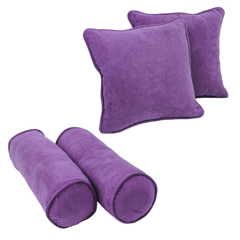 Ensemble de 4 coussins décoratifs en microsuède, Gris