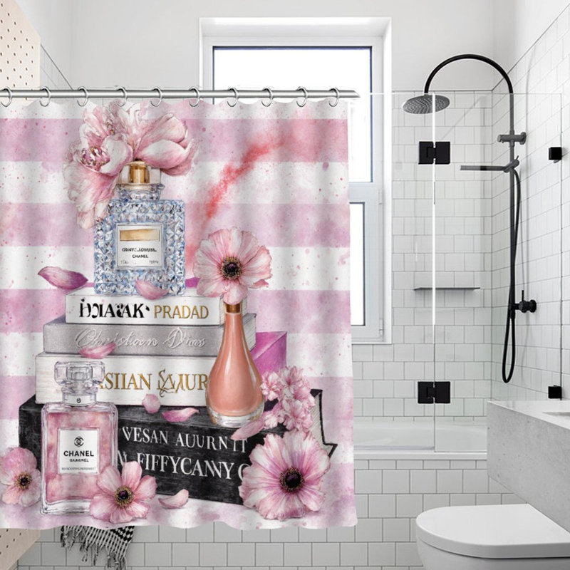Rideaux de douche à motif floral 71 x 71