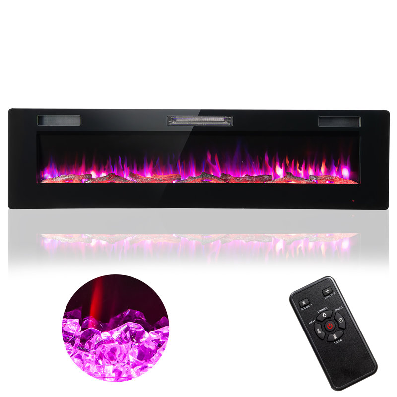 Cattalina 68'' W Black Electric Fireplace with 5100 BTU