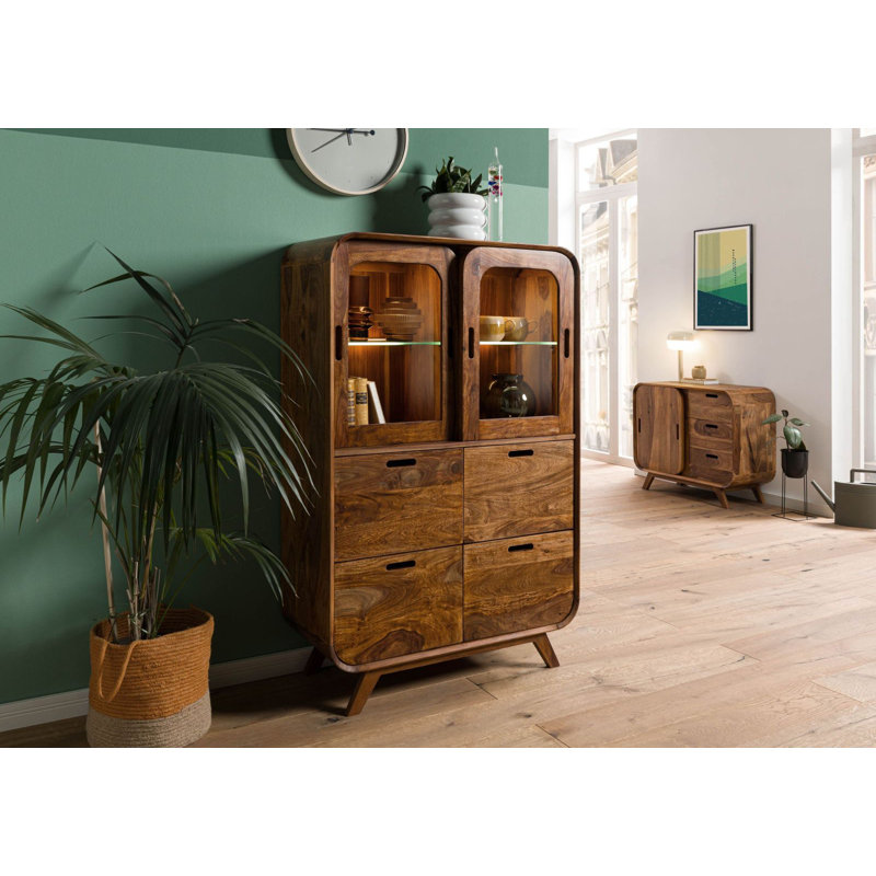 90cm Solid Wood Sideboard, Tan
