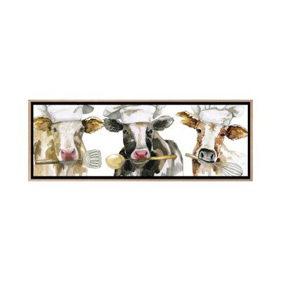 Chef Cow Trio - Wall Art Print - Framed Canvas