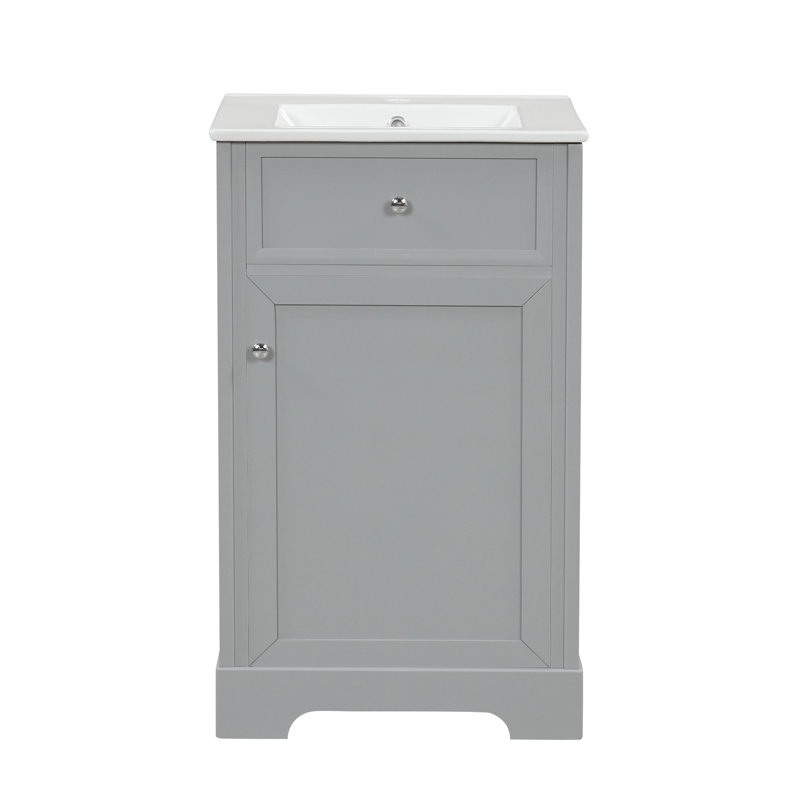 Meuble-lavabo de 20 po avec lavabo, Gris