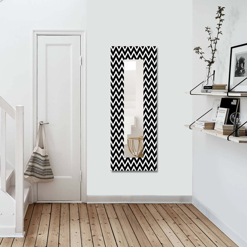 Élégant miroir décoratif avec cadre en bois, 15,7 x 47,2 pouces | 100% toile sur panneau de fibres à densité moyenne, épaisseur: 0,12 pouce | Taille réelle du miroir: 7,9 po x 39,4 po | Décoration murale élégante pour le salon, la chambre à coucher et le vestibule