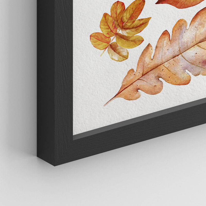 «Autumn Fall Thanksgiving Pumpkin Tree», reproduction de papier encadrée sur papier 4 pièces, Naturel, H 14 po x l 11 po