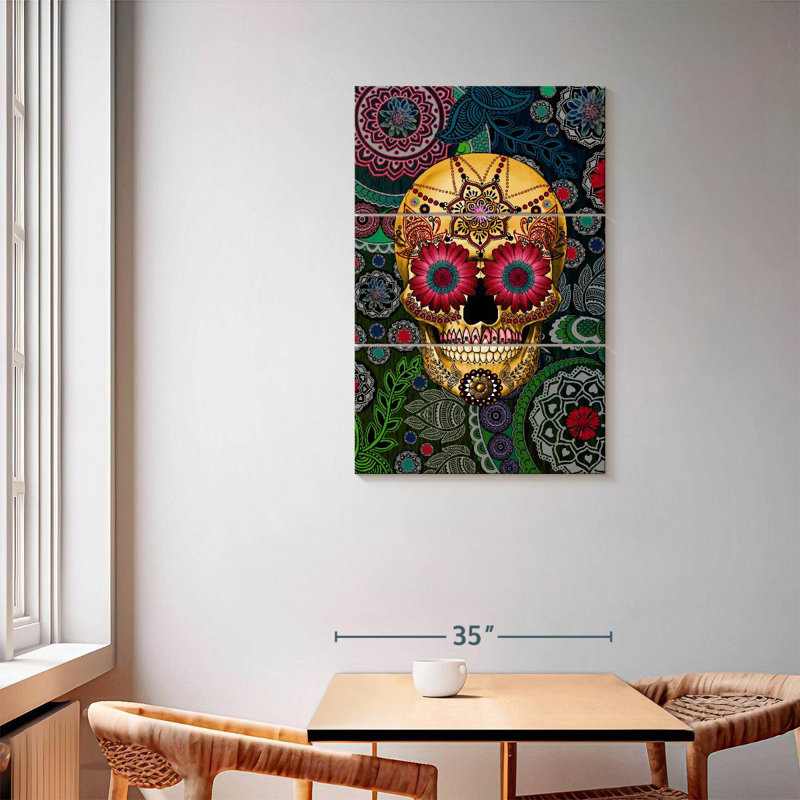 Sugar Skull Paisley Garden, H 57 po x l 36 po