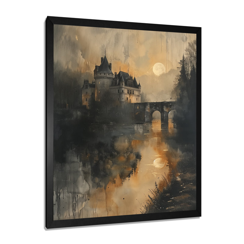 Reproduction d'art mural jaune et beige au clair de lune, entrepôt du Château III, H 20 po x l 12 po x P 1 po