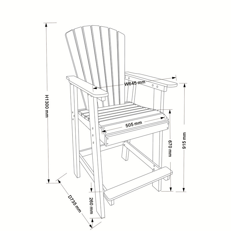 Chaise de bar en PEHD