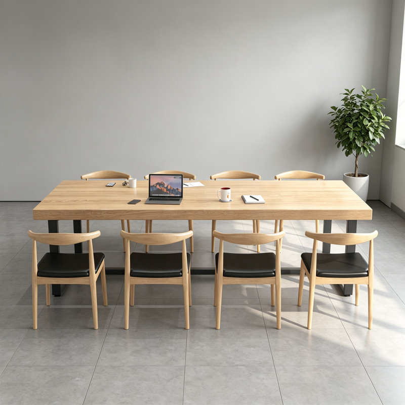 Solid Wood Pine Rectangular Conference Tables, 29.5" H x 94.5" L x 39.4" W