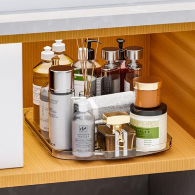 Clear Square Lazy Susan For Fridge,15.7''X11.8''Large Refrigerator Lazy Susan Turntable Organizer,360 Rotating Bottles Jars Condiment Organizer Tray F -  Stack man, B0DPG5HNDB