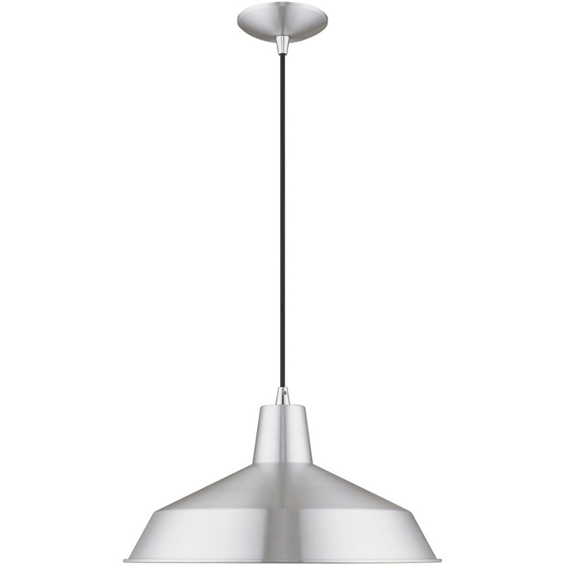 Taleke 1 - Light Dome Pendant, Brushed Aluminum, Brushed Aluminum/White