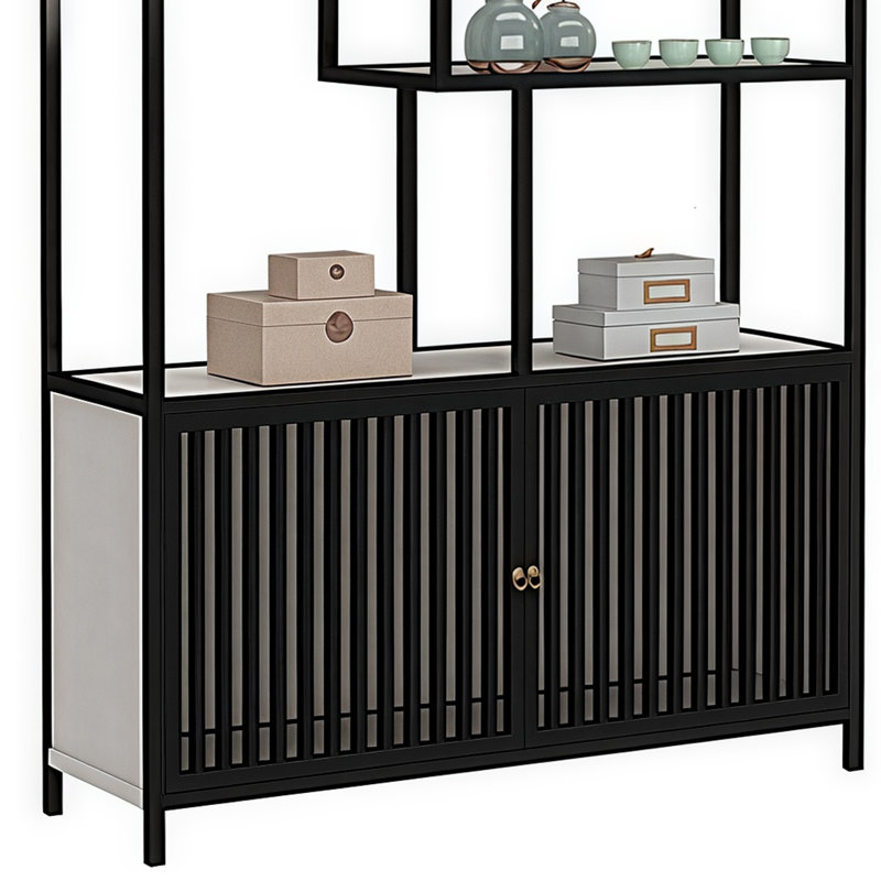 Acuna, (5 tablettes) H 78,7 po x l 39,3 po x P 11,8 po , Noir / blanc