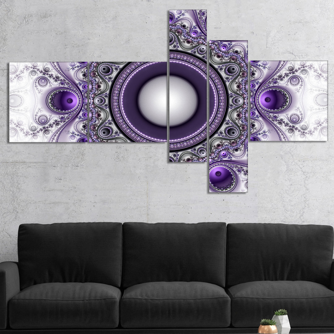 " Purple Fractal Pattern With Circles " East Urban Home