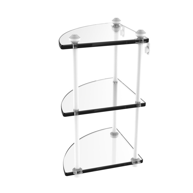 Southbeach 3 Piece Triangle Corner Shelf, Matte White