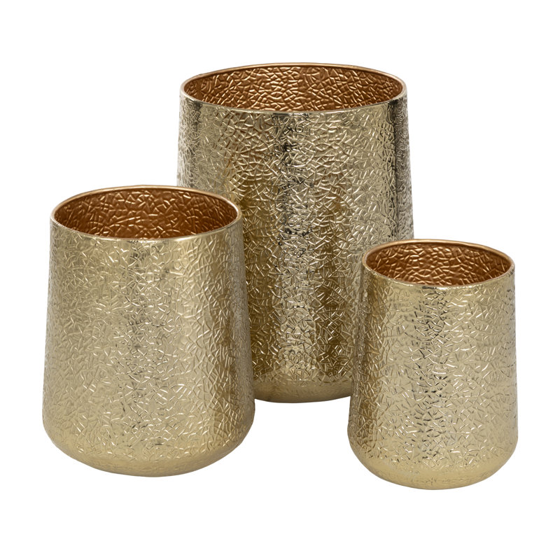 Skopelos Metal Pot Planter, Gold