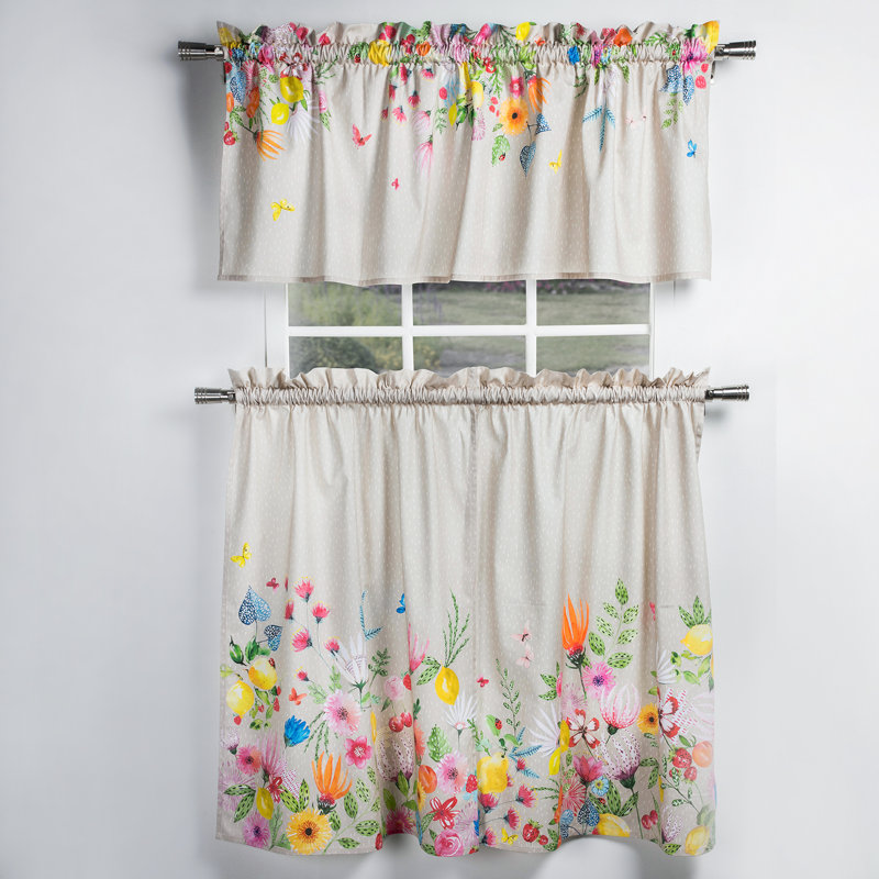 Ensemble de rideaux de cuisine 100% coton Maison d 'Hermine