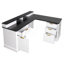 Bureau en L 59 po cannelé avec station de charge et armoire de rangement 59 po Modern