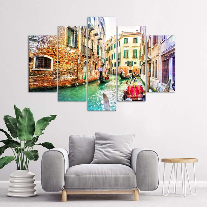 Venice City, Italy - 5 Piece No Frame Set on Canvas, 70cm H x 100cm W