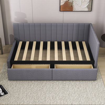 Upholstered Daybed With 2 Storage Drawers