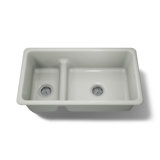 Iron Tones 33" L x 18.75" W Large/Medium Double-Bowl Kitchen Sink