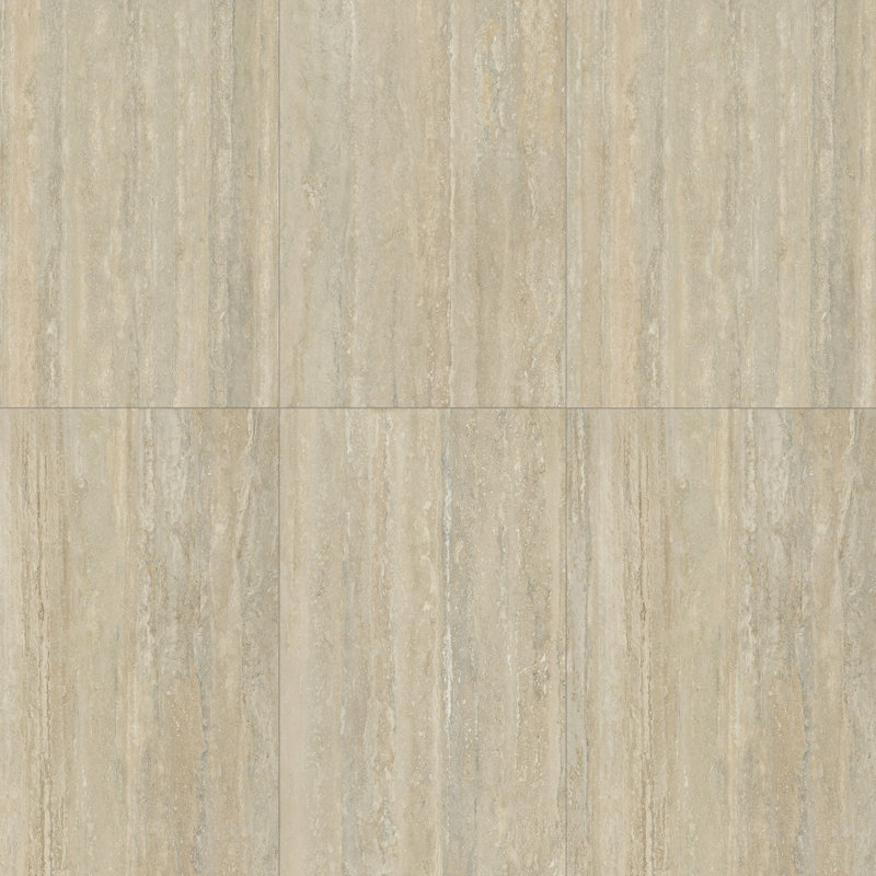 Carrelage en porcelaine de style travertin italien 24 po x 48 po Travertino, Nocciola brun noisette