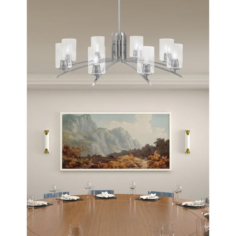 Kurve Light Chandelier With 4" Clear Bubble Glass, 58.25" H x 34" W x 34" D, Graphite, 8
