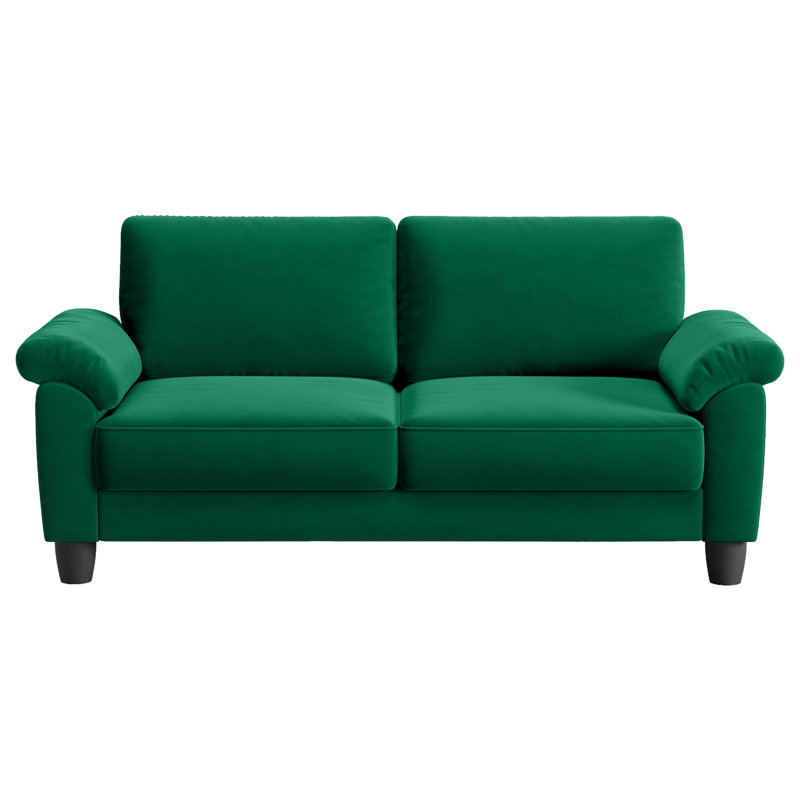 Canapé 70 po en velours, canapé Mid-Century moderne avec sac de rangement, Vert