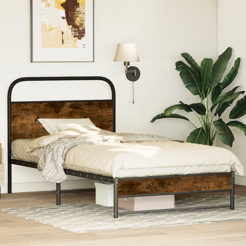 Alterick Bed, Smoked Oak, 200 x 200 cm