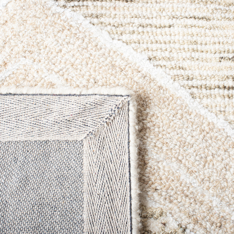 Athiran Matilda Geometric Hand Tufted Ivory Area Rug, Runner 2'3" x 8'