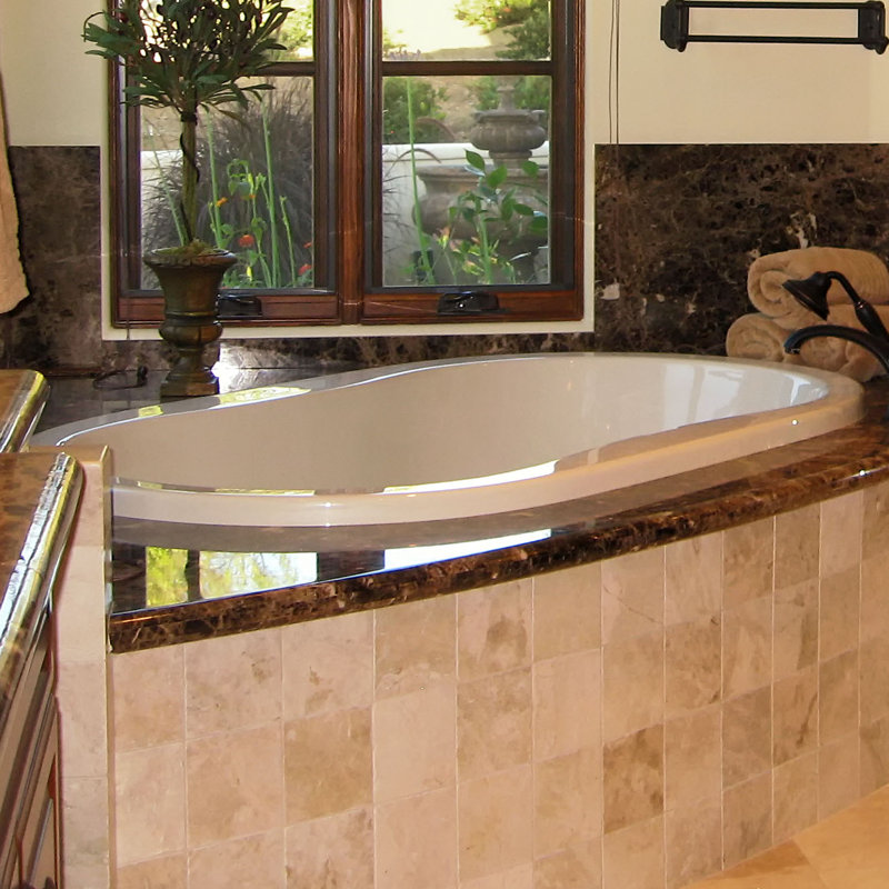 Savannah 66'' x 44'' Air Acrylic Bathtub, White, Satin Nickel