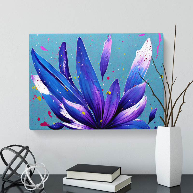Bluebell Flower Splash Vol.3 Abstract - Wrapped Canvas, 35cm H x 50cm W x 3cm D