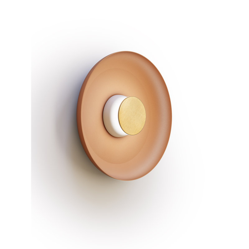 Totem Sconce Metal, 15" H x 15" W x 15" D, White/Brass
