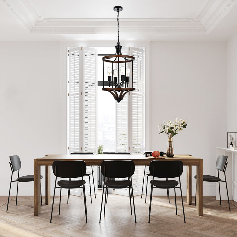 Luminaires suspendus traditionnels à 4 lumières de style campagnard pour îlot de cuisine rustique