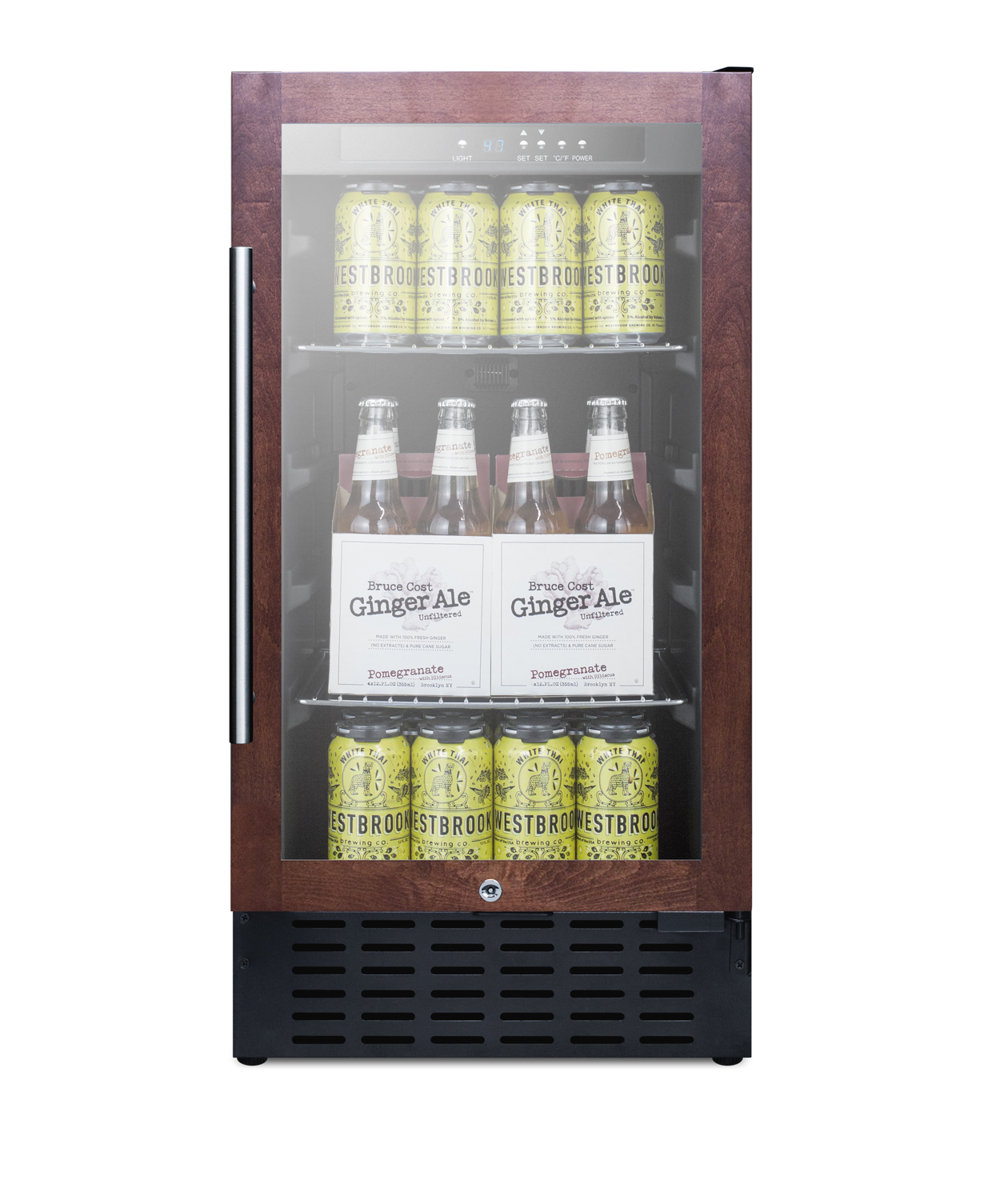 Summit Appliance 17.75'' W Freestanding 108 Cans (12 oz.) 2.7 Cubic Feet Beverage Cooler with Glass Door | Fridge.com
