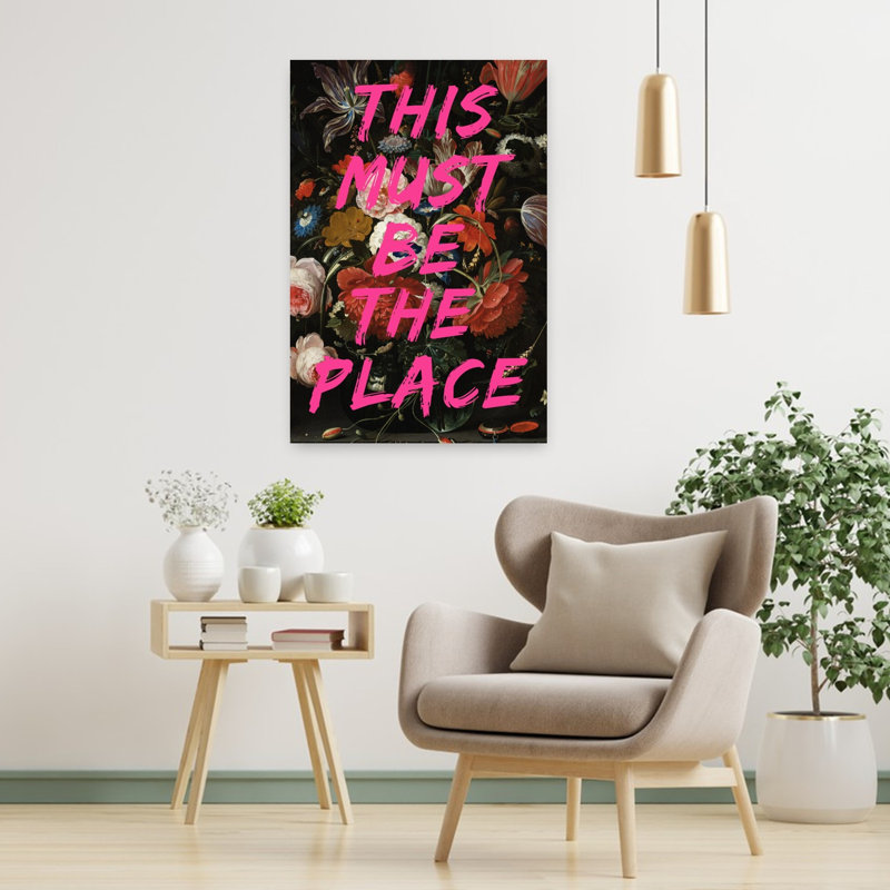 Tableau mural abstrait classique et vibrant représentant un paysage de roses colorées., 36" H x 24" W
